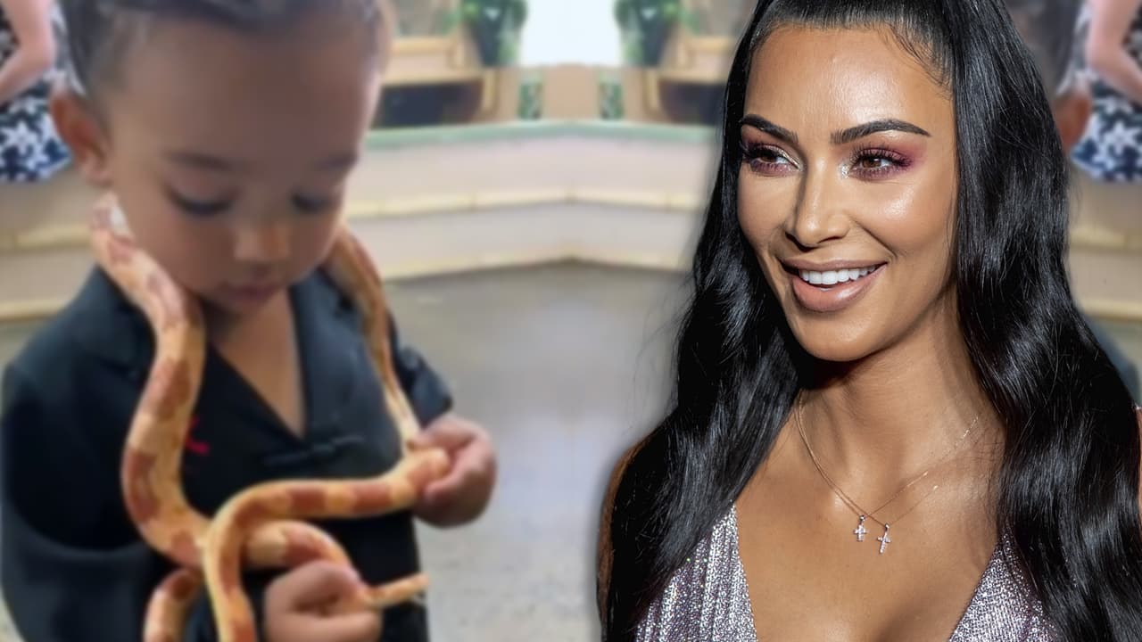 Como si nada, la hija de 1 año de Kim Kardashian juega con víboras y este video demuestra que no tiene miedo
