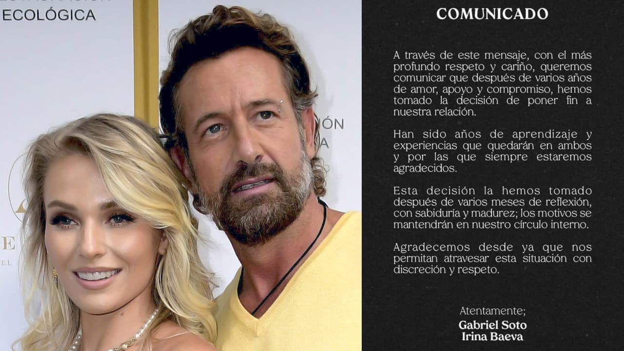 Gabriel Soto e Irina Baeva anuncian su separación.