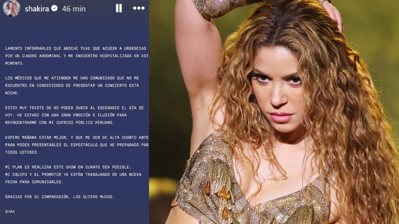 Este es el comunicado en el que Shakira confirmó estar hospitalizada en Lima, Perú.