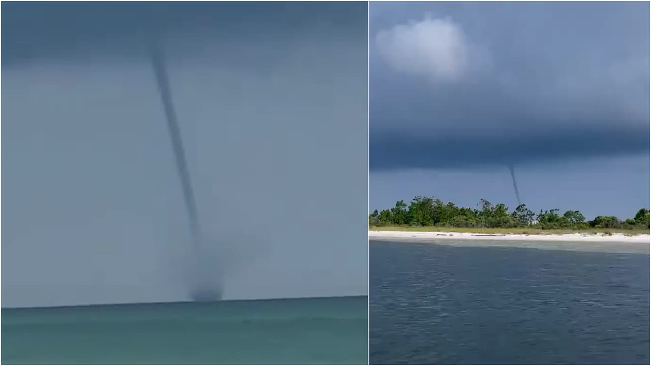 Registran múltiples trombas marinas en Panama City