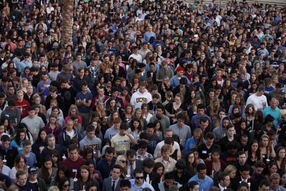 Así se veía una toma aérea de la cantidad de estudiantes que asistió.