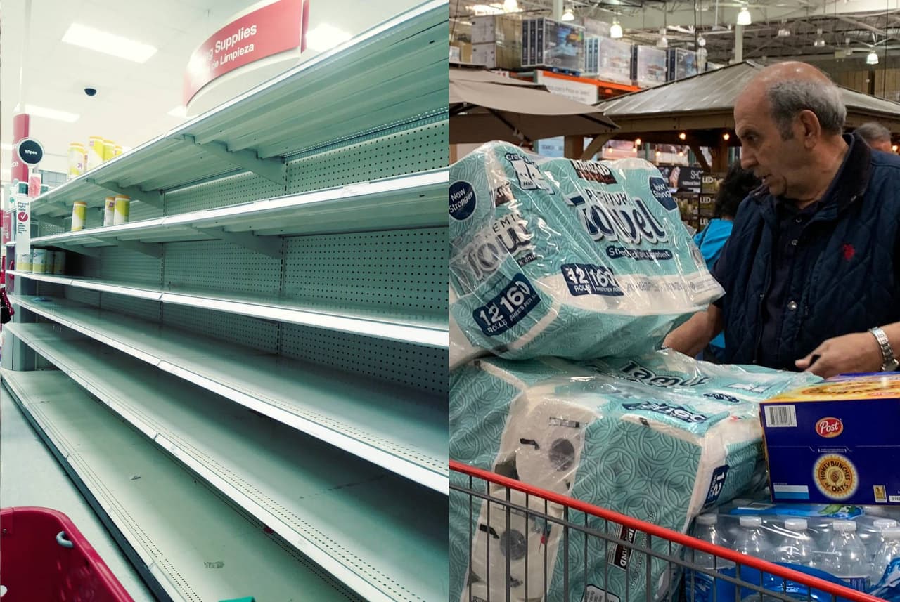 Miles de personas han acudido a mercados de la ciudad para comprar productos de limpieza y otros artículos que han obligado a las tiendas a limitar la venta de algunos artículos por persona.