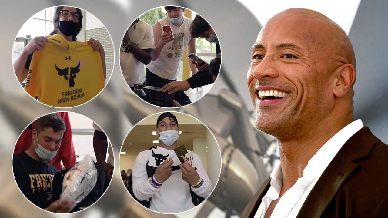 "Es un héroe para mí": Dwayne Johnson sorprende a los equipos de fútbol americano de sus antiguas escuelas