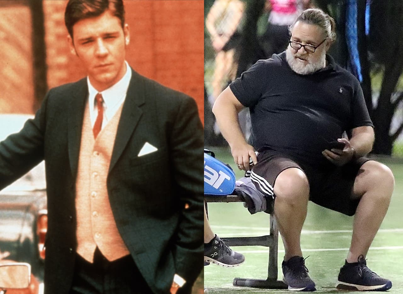 El actor sorprendió al público con su físico en la cinta 'Gladiator', pero 20 años después el protagonista de 'The Insider' luce actualmente como en la imagen de la derecha.