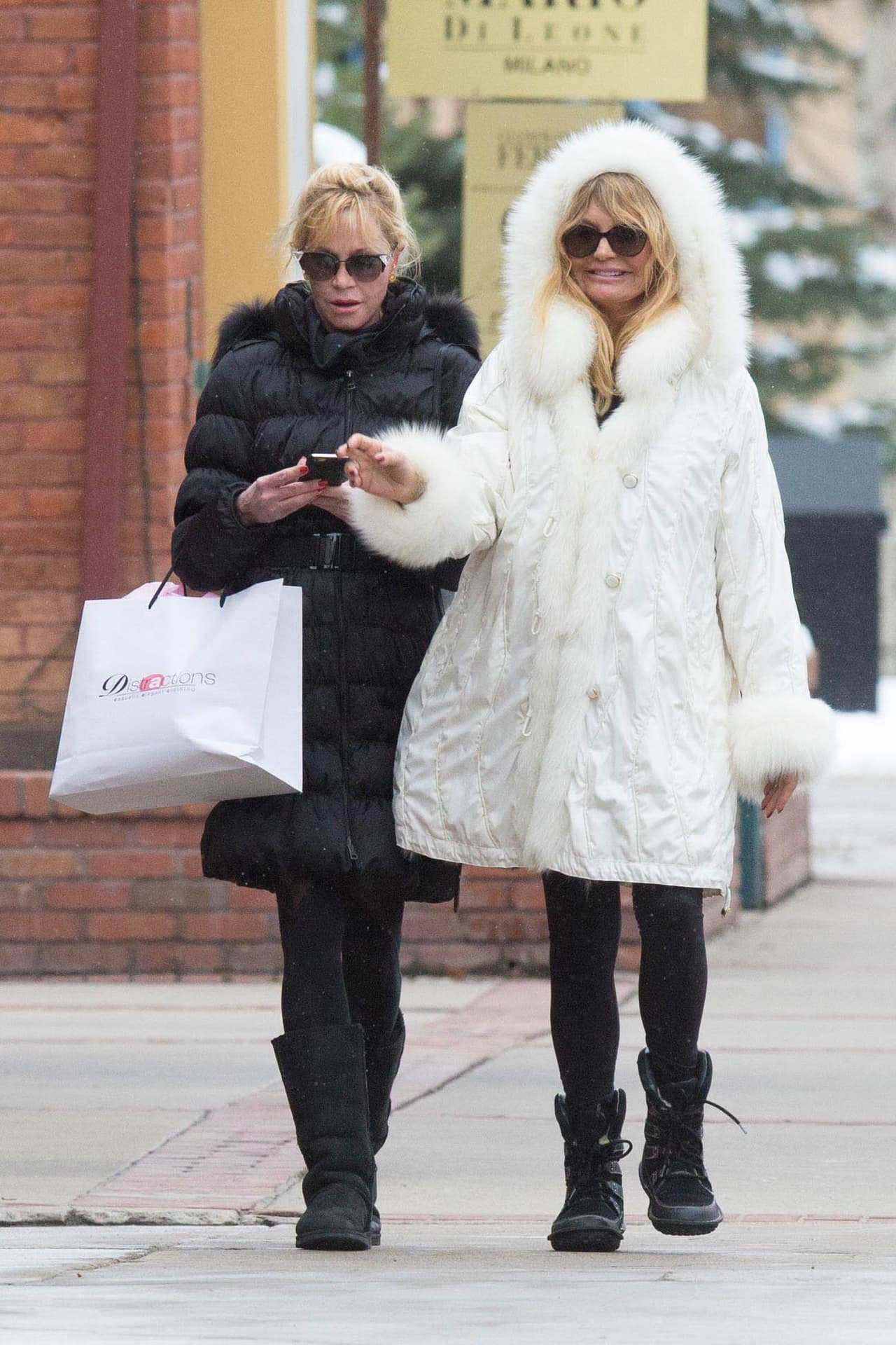 Melanie Griffith y su comadre Goldie Hawn se fueron de shopping juntas.
