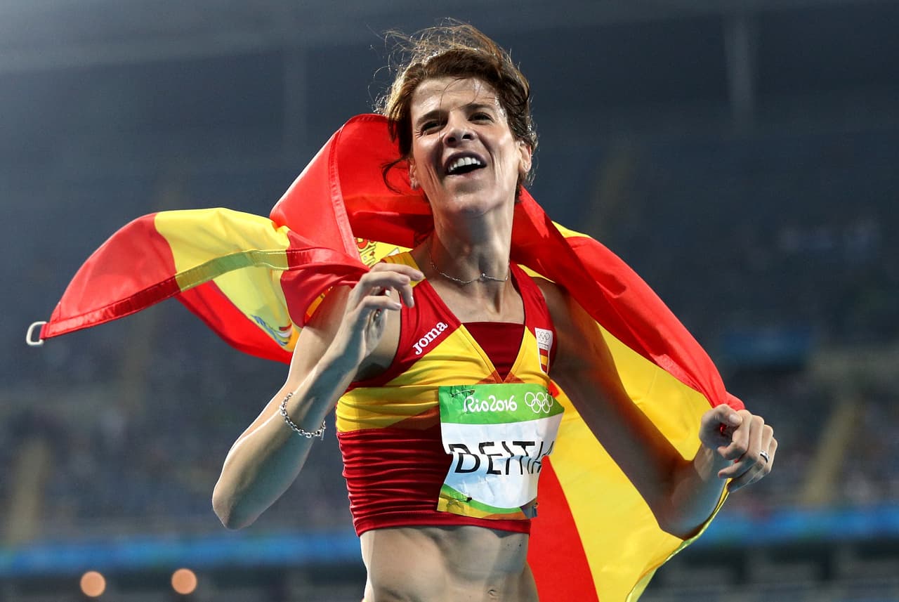 La española Ruth Beitia la medalla de oro en el salto de altura.