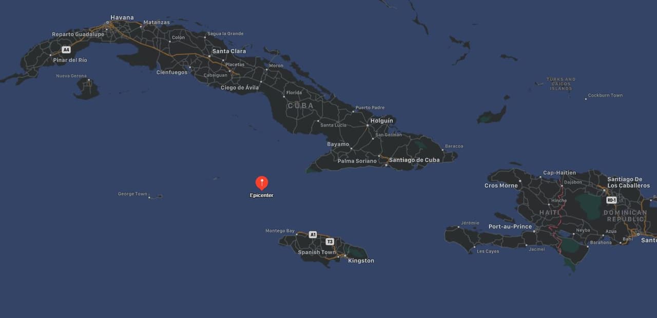 Reportan terremoto de 7.7 entre Cuba y Jamaica
