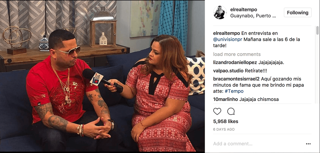 Tempo aprovecha la atención meditica para hablar de su nuevo tema 'El Bruto', ademas de promover sus nuevos proyectos.