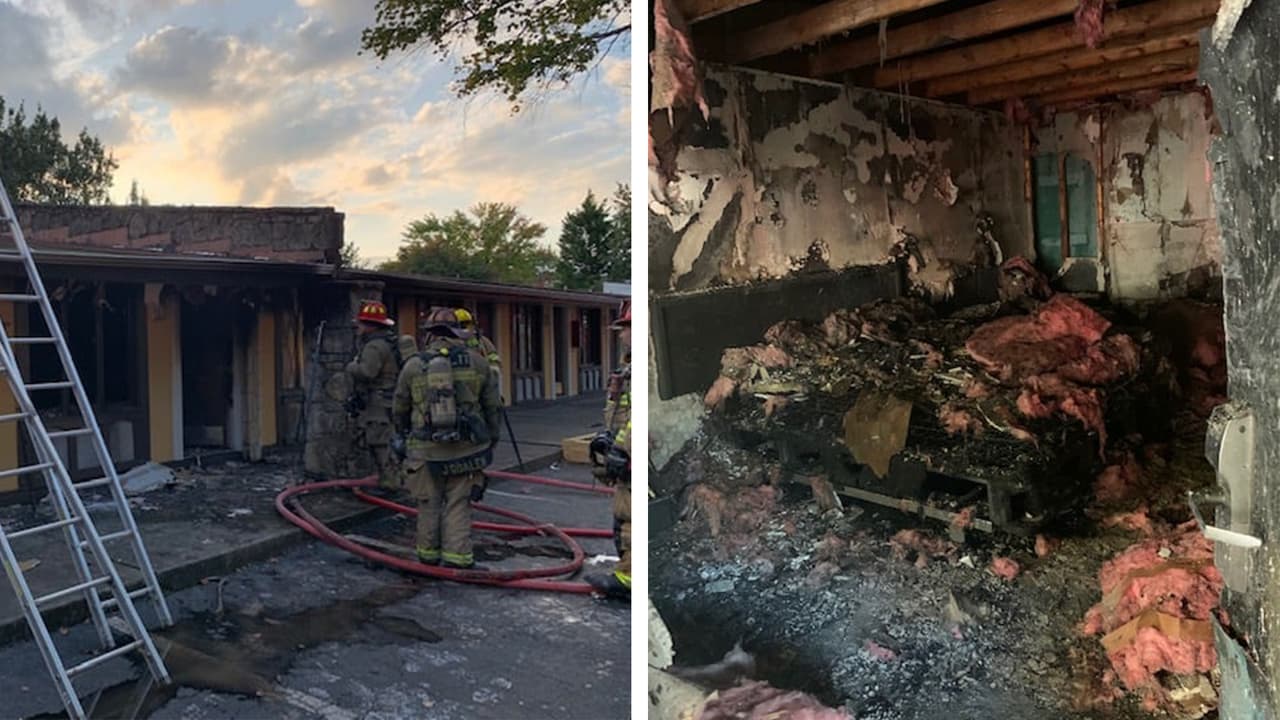 Evacúan a 40 personas tras el incendio de un hotel en Norcross