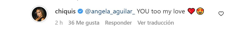 La cantante le devolvió el cumplido a la joven de 18 años: 
<b>"Tú también, mi amor"</b>. 
<br>