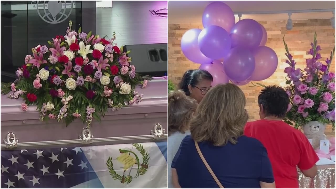 Decenas de personas han llegado a la Iglesia Mundo Pentecostal para dar el último adiós a la niña 
<b><a href="https://www.univision.com/local/houston-kxln/detalles-servicios-funerarios-maria-elena-gonzalez-guatemalteca-estrangulada-pasadena" target="_blank">María Elena González, la guatemalteca que fue abusada sexualmente y estrangulada el 12 de agosto en Pasadena, Texas. </a></b>