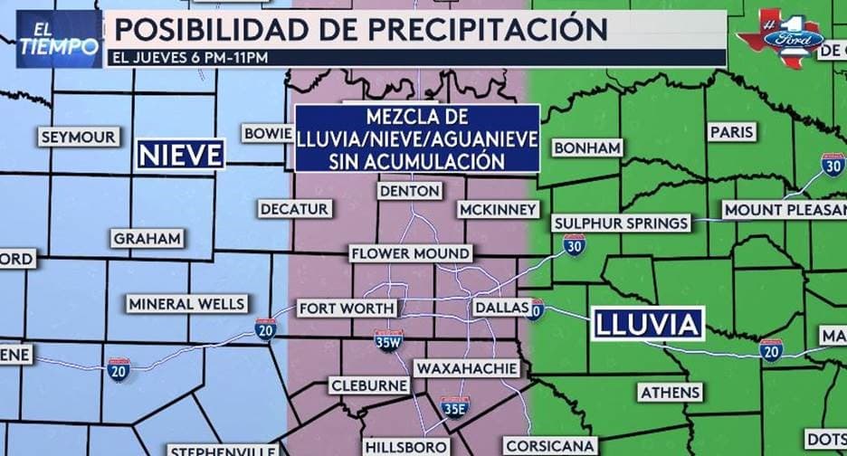 Posibilidad de precipitación el jueves