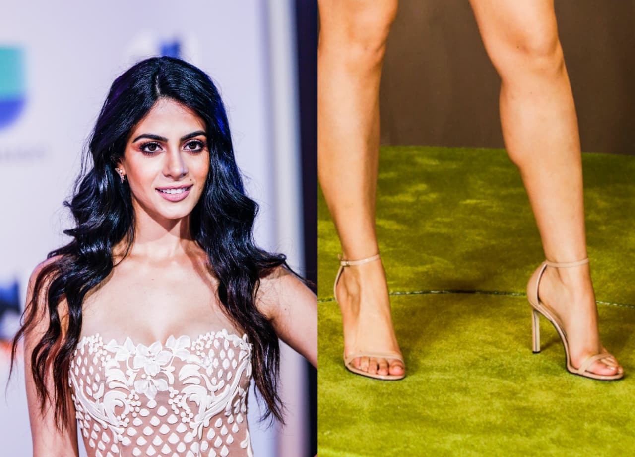 Emeraude de Toubia se impuso en la alfombra con su cabello y tremendo estilo, ademas de que llevaba unos zapatos de tiras geniales.