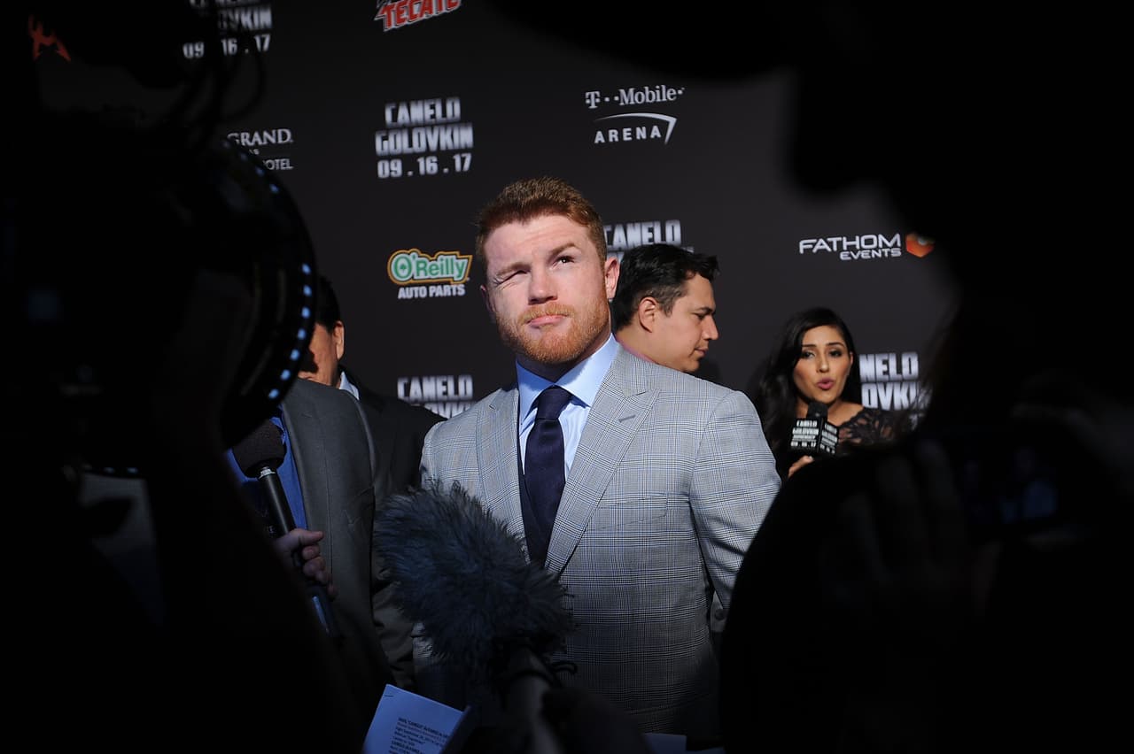 NEW YORK, NY - JUNE 20: Lineal & RING Magazine Middleweight World Champ Canelo Alvarez attends the Canelo Alvarez and Gennady Golovkin Press Tour at The Theater at Madison Square Garden on June 20, 2017 in New York City. (Photo by Brad Barket/Getty Images)