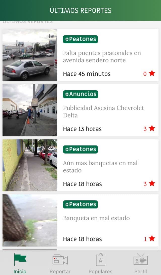 Una captura de pantalla de la aplicación hecha en conjunto con el start-up Fáctico.