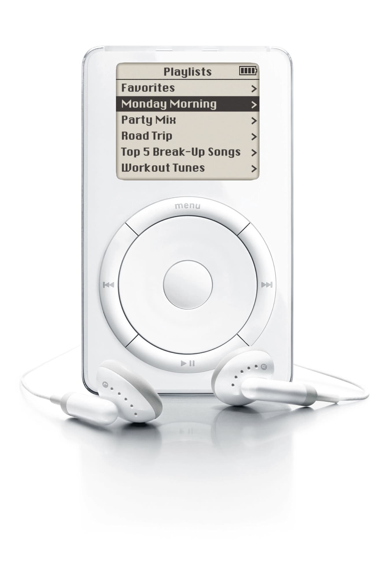 <b>iPod. </b>A finales de 2001 el genio de Apple, Steve Jobs, presentó al mundo un reproductor de audio digital de bolsillo que se impuso sobre los dispositivos MP3 de otras marcas y se convirtió en la nueva forma de almacenar, transportar y reproducir música. Apple incluyó en el diseño una innovadora rueda para controlar la interfaz del aparato y se aseguró que el público tuviera acceso a los títulos existentes y a una tienda de música digital a la que se conectaba el reproductor automáticamente. Hoy en día las funciones con las que innovó este aparato están en cualquier teléfono inteligente.