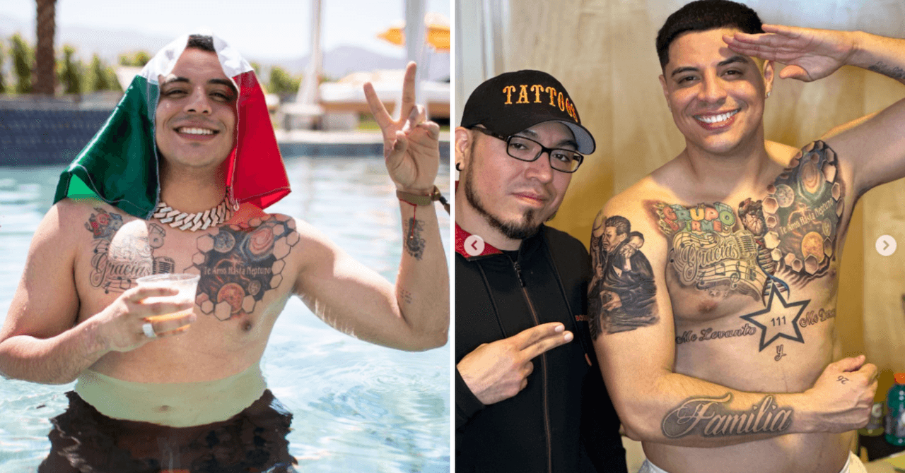 Eduin Caz ha sumado tatuajes en su cuerpo a lo largo de los años