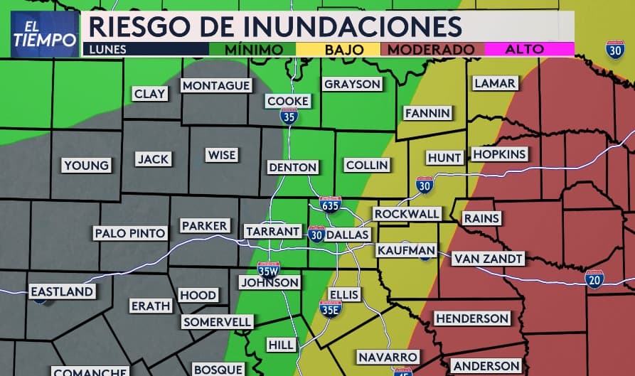 La llegada de Beryl a Texas
<b>afectará ampliamente al norte de la región.</b> Según nuestra meteoróloga, Nelly Carreño,
<b>en nuestra área existe un riesgo de inundaciones.</b> En el Metroplex, el riesgo se mantiene mínimo.