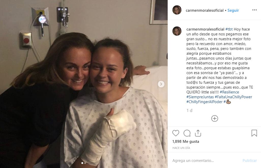 La actriz española publicó un par de imágenes en donde posa junto a Shaila, quien se encuentra en una cama de hospital.
<br>