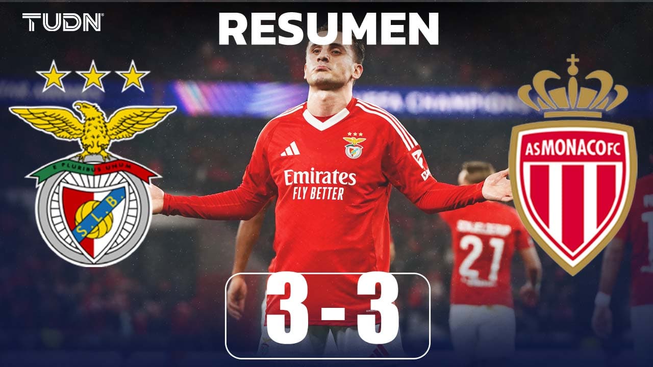 Benfica remonta dos veces a Monaco en el partido de la jornada 