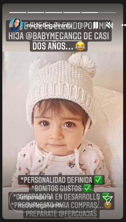 "Personalidad definida. Bonitos gustos. 
<b>Compradora en desarrollo</b>. Presupuesto para compras. Prepárate Fernando Guajardo", enlistó la regiomontana al advertir a su marido sobre lo que podría avecinarse con Megan.
<br>