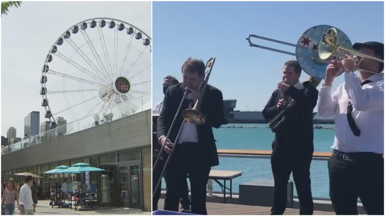 Con una banda de música y la emoción de los trabajadores, Navy Pier reabre sus puertas al público