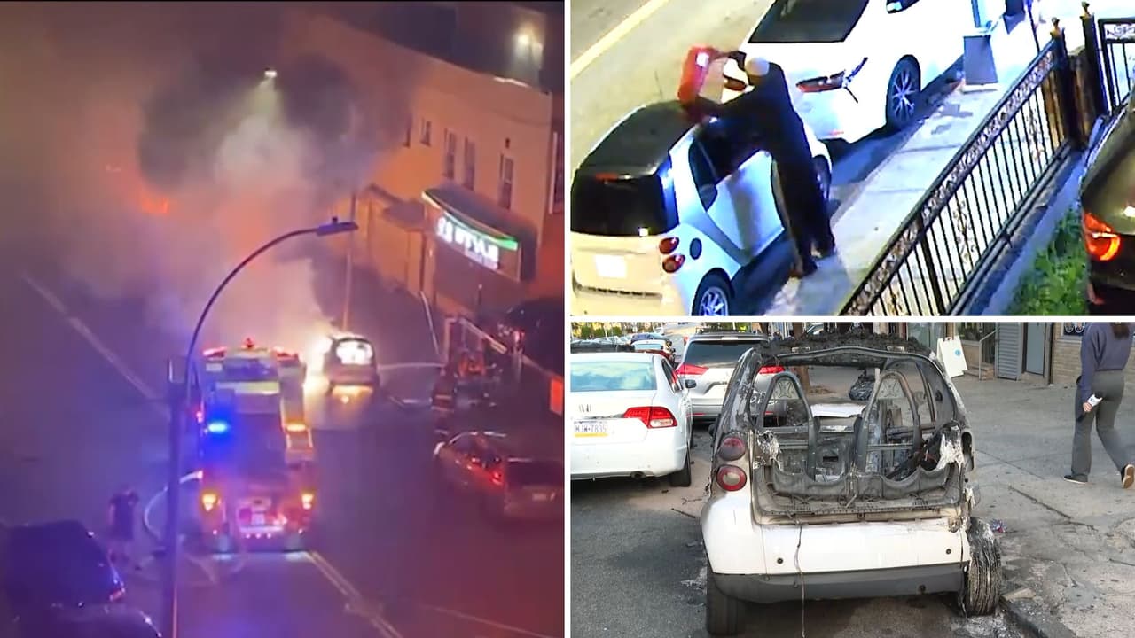 Sospechoso arroja combustible y prende fuego a autos en calles del Bronx sin motivo aparente