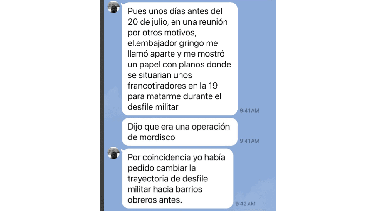 Chat de WhatsApp entre el presidente colombiano, Gustavo Petro, y el presidente de noticias de Univision, Daniel Coronell.