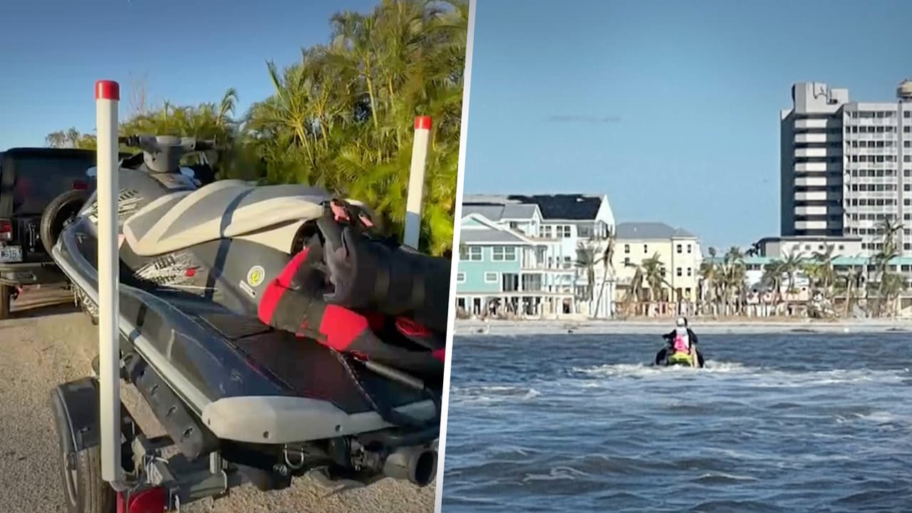 Jóvenes en motos acuáticas rescataron a pareja de ancianos en Isla Sanibel tras paso del huracán Ian