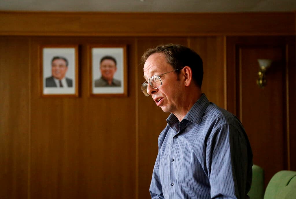 Jeffrey Fowle, en una entrevista con la agencia AP en Pyongyang el 1 de septiembre de 2014.