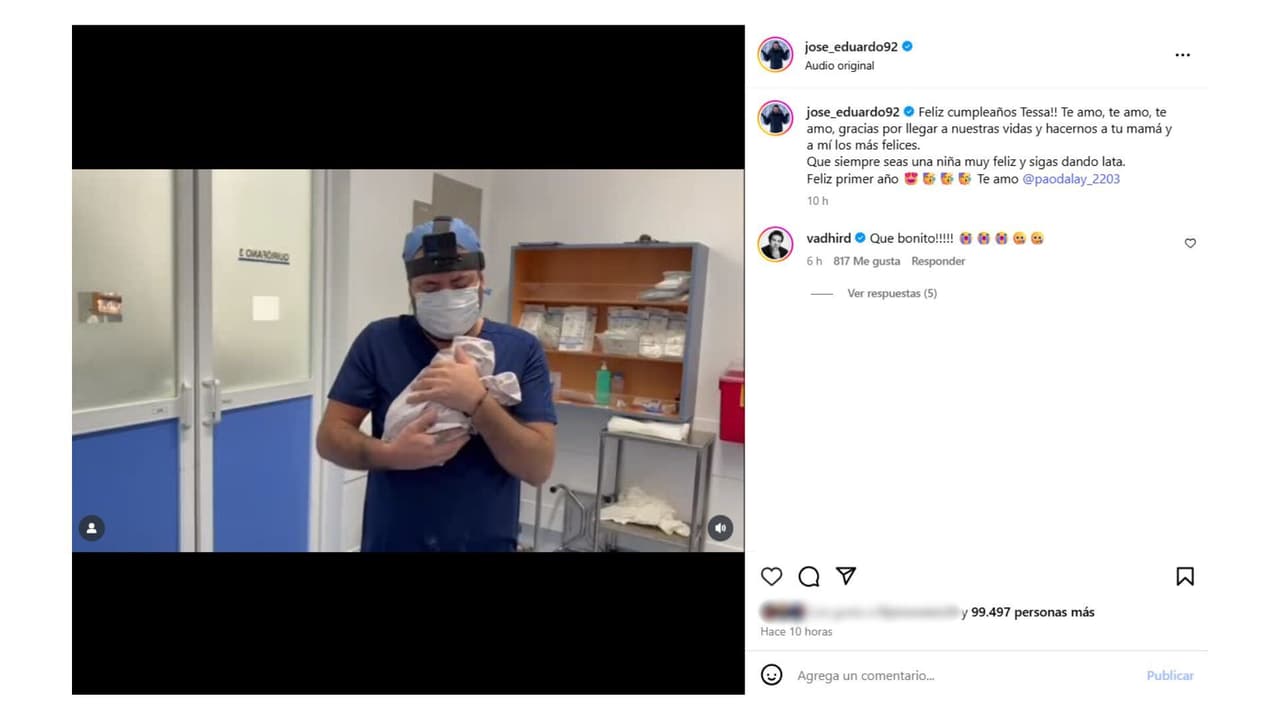 José Eduardo celebró el primer cumpleaños de su hija.