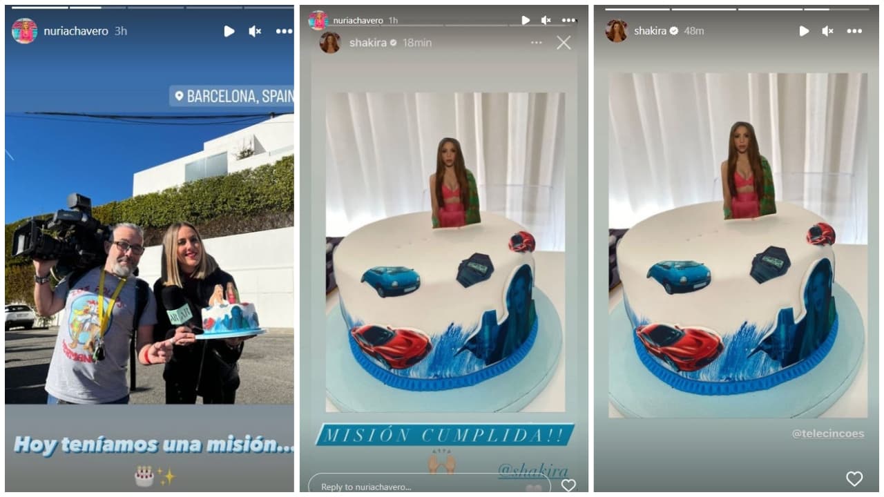 Nuria Chavero, colaboradora de 'El show de Ana Rosa' a las afueras de la casa de Shakira en Barcelona.