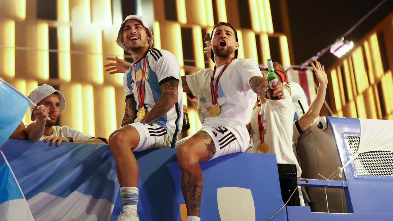Comienzan los festejos de la selección Argentina