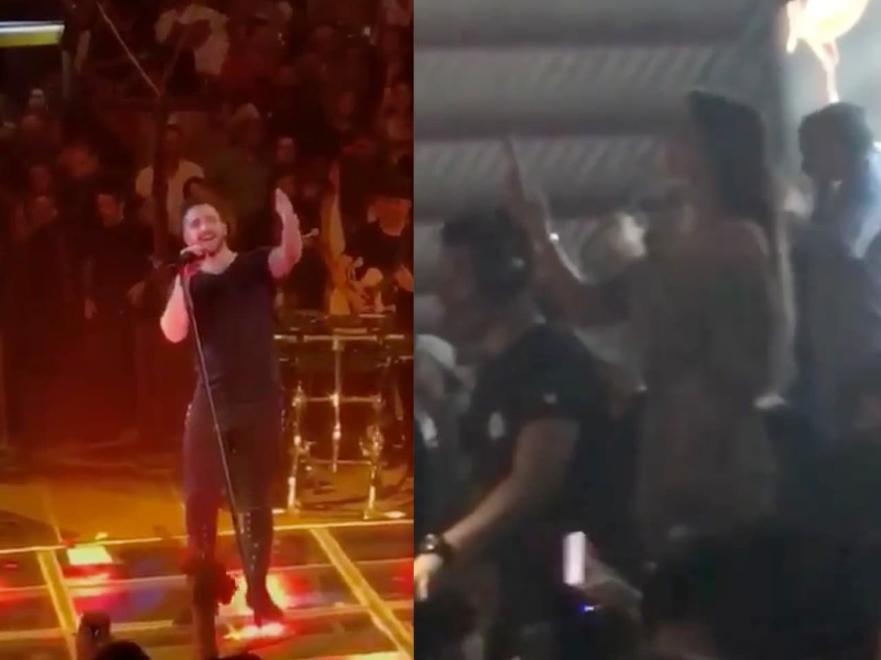 Allí disfrutó del concierto que ofreció el colombiano y antes que él le negara un beso a una fanática, gritó desde el escenario “mi amor” mientras le tiraba un beso.