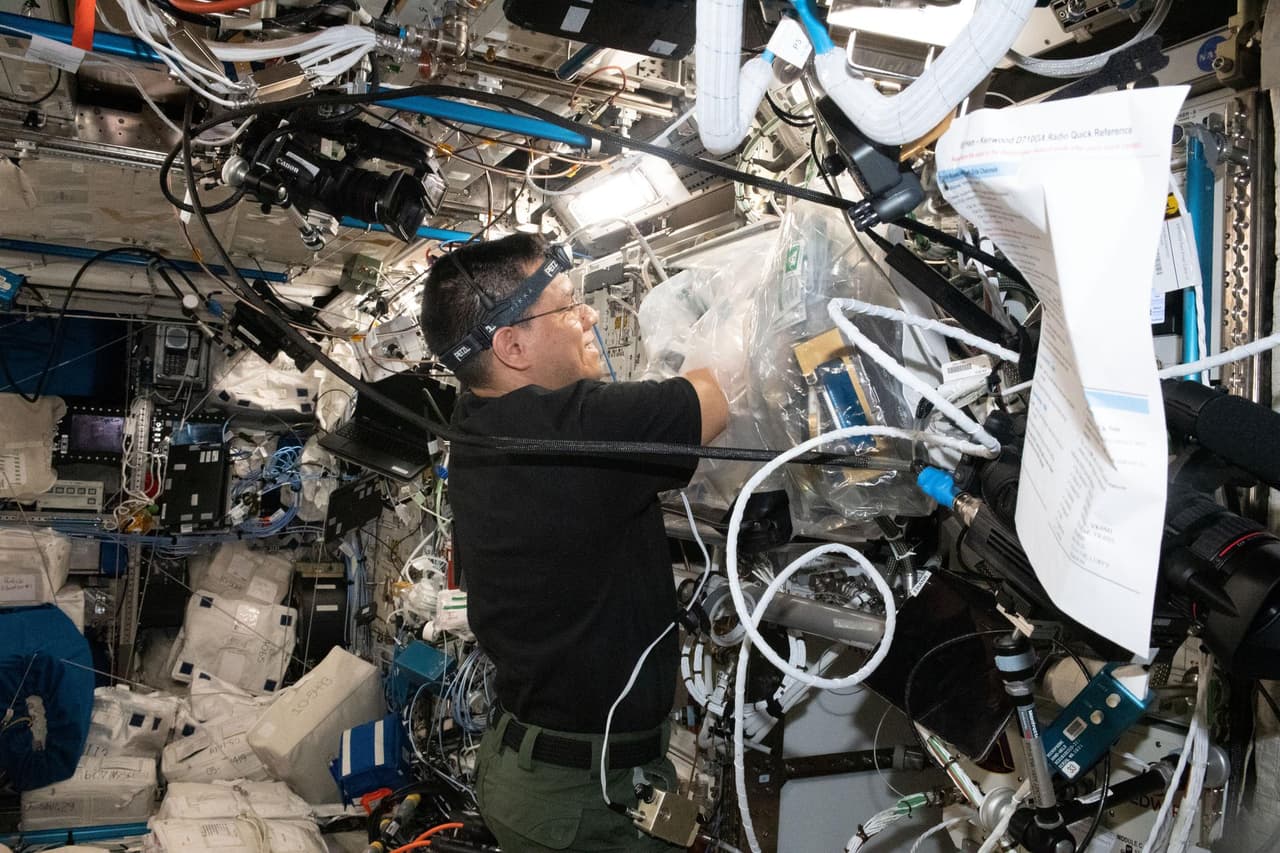 <h3 class="cms-H3-H3"><b>Avances en la fabricación espacial de órganos humanos para trasplantes: </b></h3>
<br>En esta foto de la 
<i>NASA, </i>Frank Rubio está reemplazando componentes dentro de la Instalación de BioFabricación (BFF), que respalda investigaciones que imprimen y cultivan meniscos, o tejido de cartílago de la rodilla. Esto podría ayudar al desarrollo de fabricación espacial de órganos humanos para trasplantes. Aún se van a evaluar las propiedades de estos desarrollos en la Tierra.