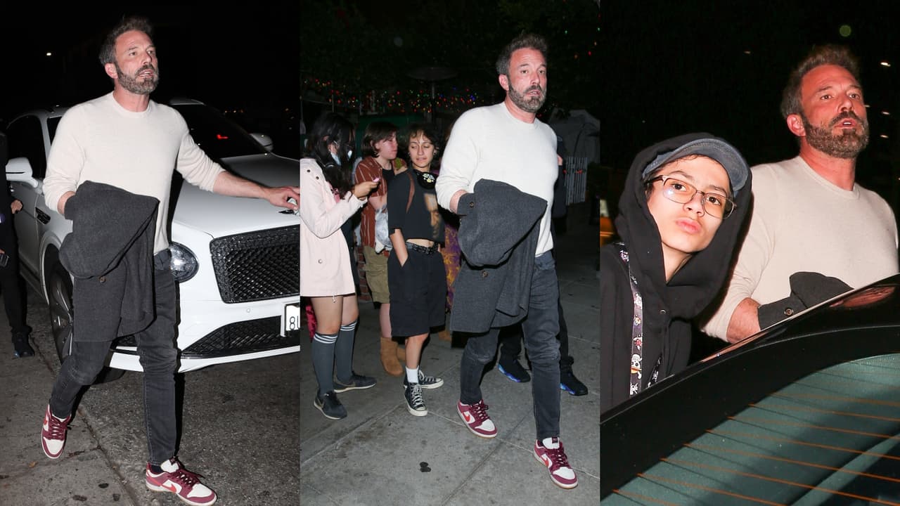 Ben Affleck fue más casual con su look al lado de los hijos de JLo.