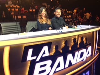 José Santana y Saritza Alvarado disfrutaron de la transmisión del show previo a la gran final de La Banda.
