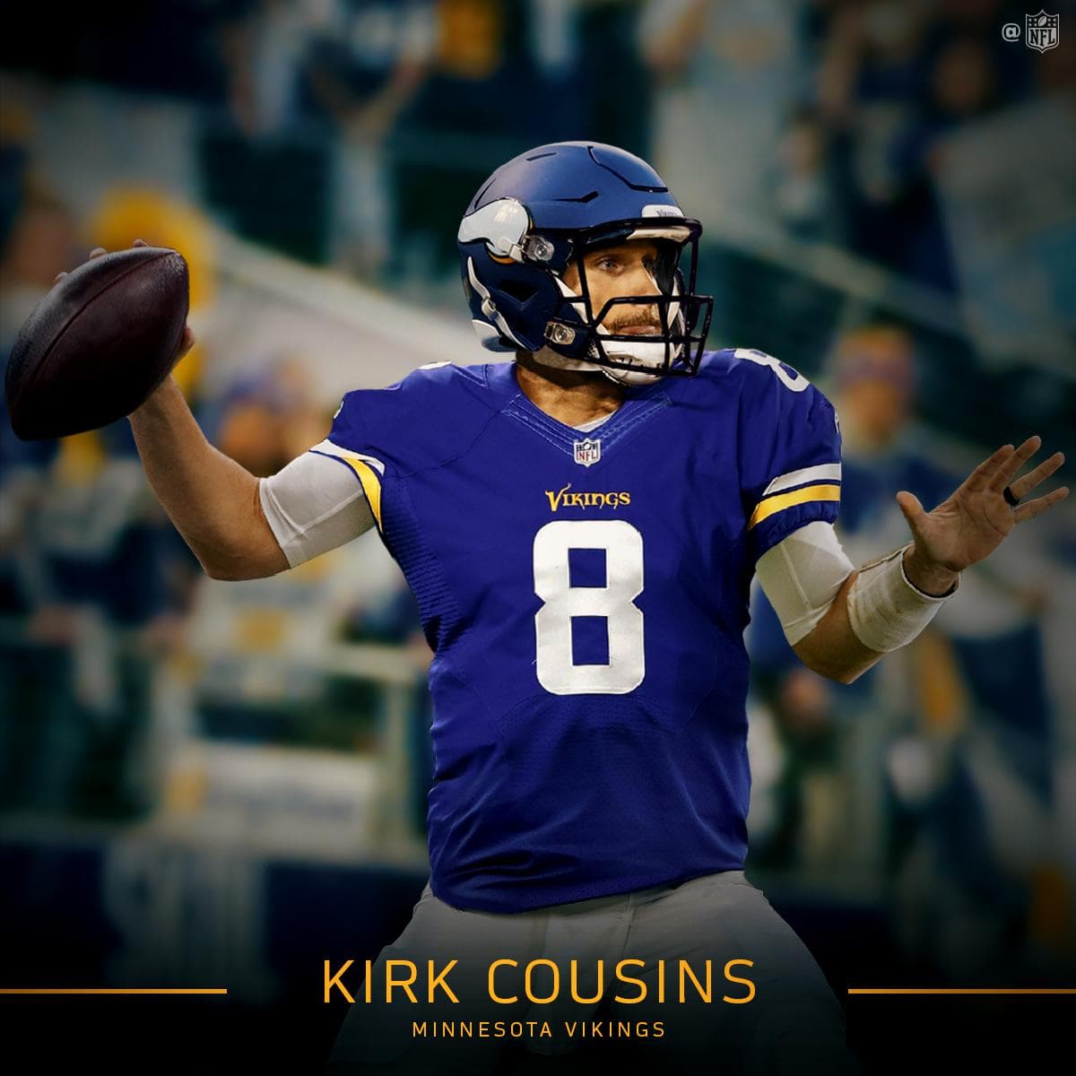 Kirk Cousins ya porta los colores de los Minnesota Vikings.