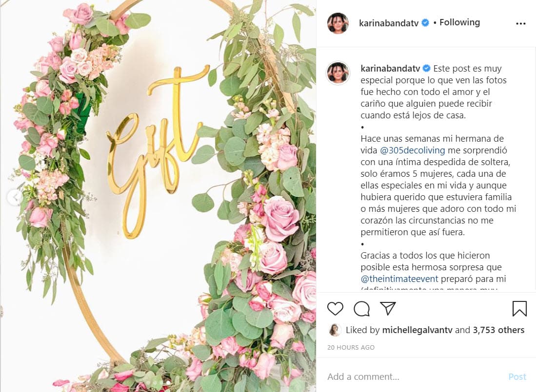 "
<b>Gracias a todos los que hicieron posible esta hermosa sorpresa</b> que The Intimate Event preparó para mí (definitivamente una manera muy especial de celebrar transformando la casa para fechas especiales)", finalizó en la publicación.