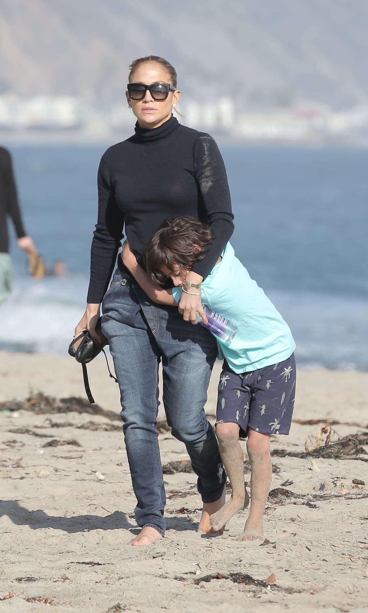 Max no quería dejar la playa.
