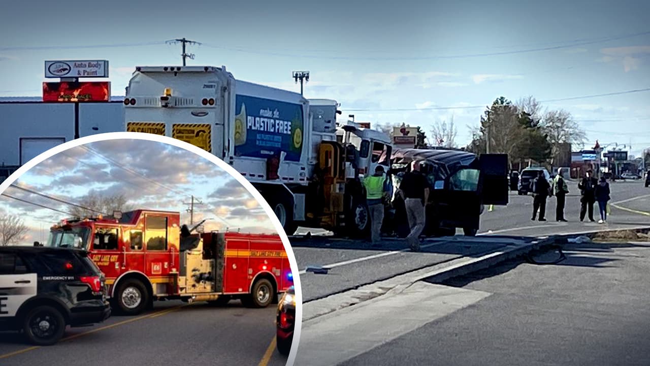 Choque frontal entre camioneta y camión de basura deja dos muertos en Salt Lake City