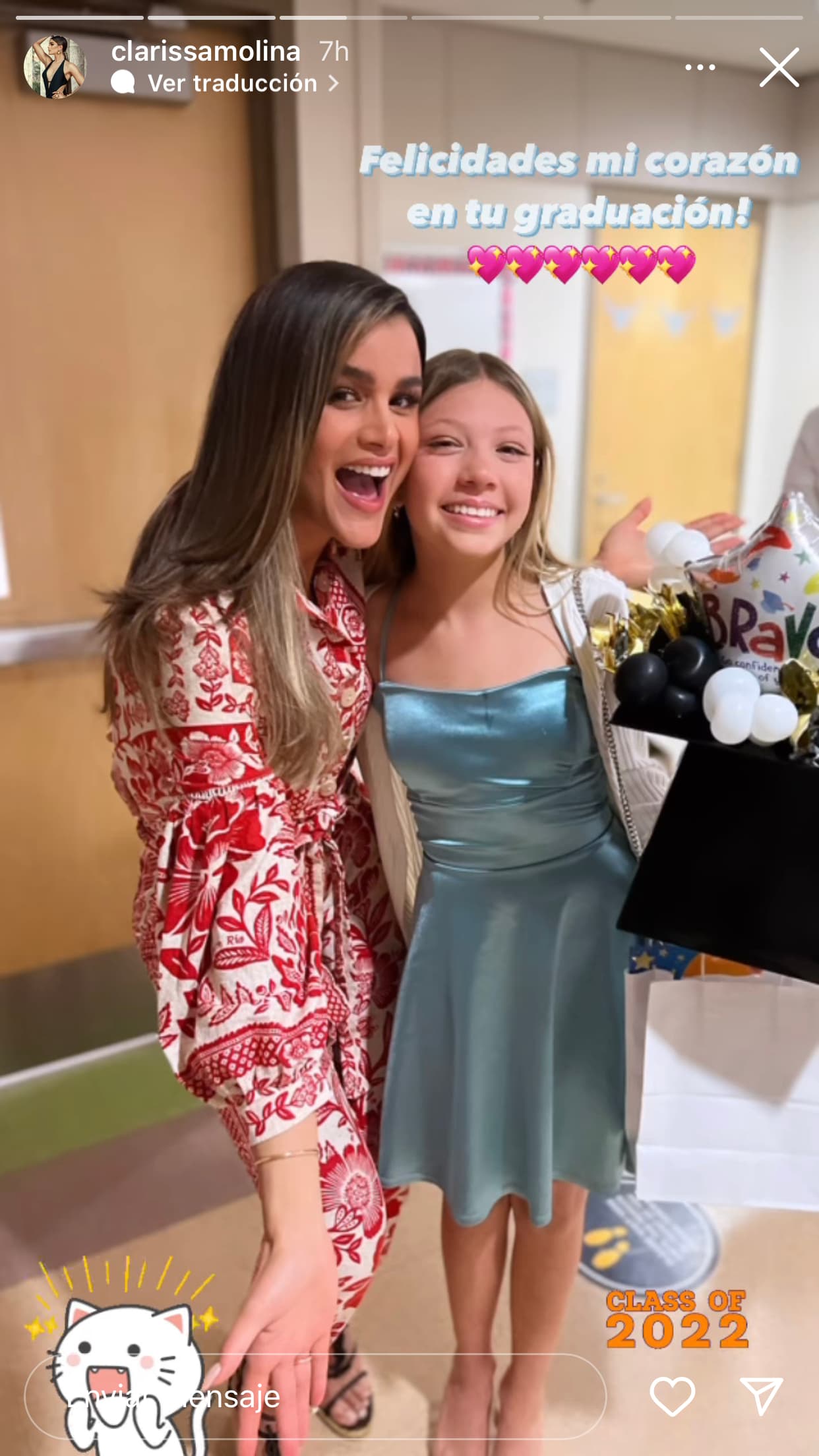 A finales de mayo pasado asistió a la graduación de Gia, a quien le dedicó cariñosos mensajes en Instagram. 
<br>