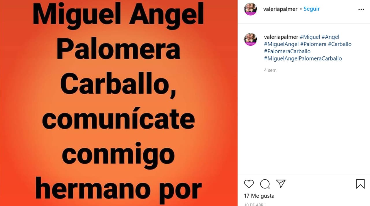 También tuvo una relación con Carmen Monge. Con ella vivió 25 años y tuvo otro hijo, Miguel Ángel Palomera Carballo. Su hermana Valeria publicó 
<b><a href="https://www.instagram.com/p/CNfYRN1DKB-/" target="_blank">un mensaje para tratar de localizarlo</a></b> desde el pasado 10 de abril, tras la hospitalización de su padre. 
<br>