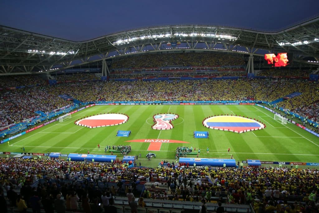 Kazan Arena fue el escenario en el que se llevó a cabo el cotejo por el Grupo H entre las selecciones de Colombia y de Polonia, el segundo para ambos en esta Copa Mundial Rusia 2018.