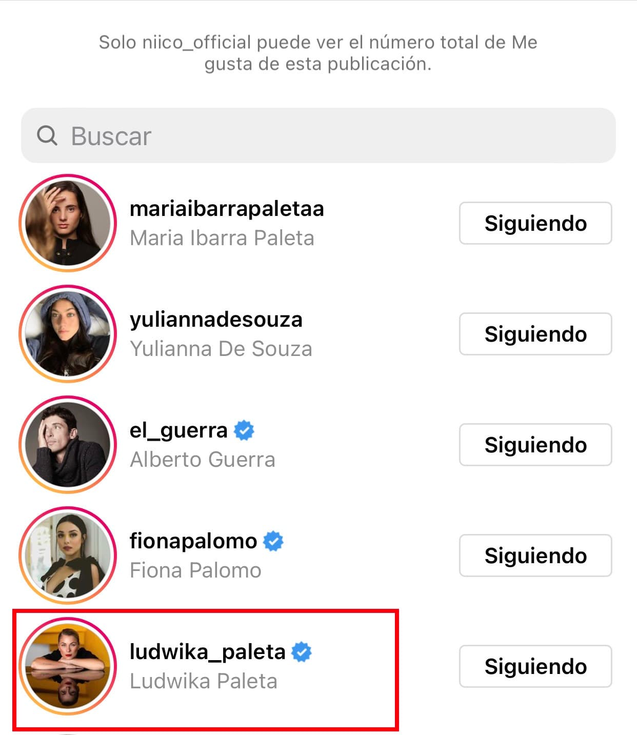 Lo hizo al dar 'me gusta'
<h3 class="cms-H3-H3"> </h3>a la cariñosa publicación que Nicolás Haza le hizo a la joven.
<br>