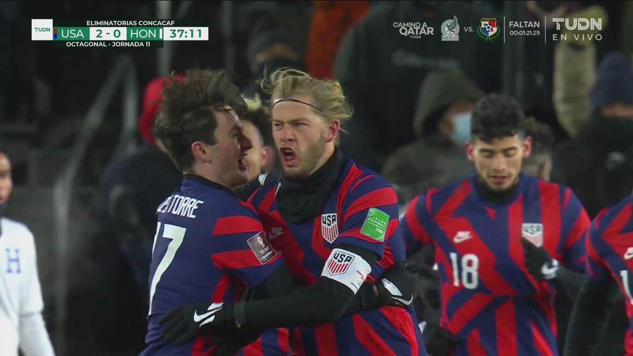 ¡Otro error de Honduras! Zimmerman la empuja para el 2-0 de Team USA