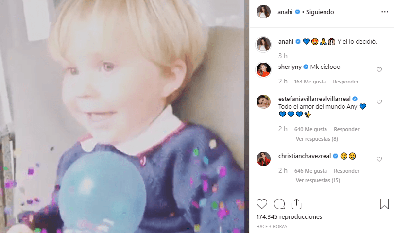 Emocionado, el primogénito de la cantante dijo "Emiliano". "Y él lo decidió", sentenció su madre en la publicación que compartió en Instagram.