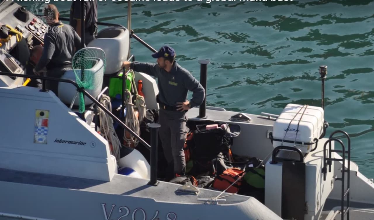 Cocaína confiscada en Calabria, Italia, en octubre de 2016.