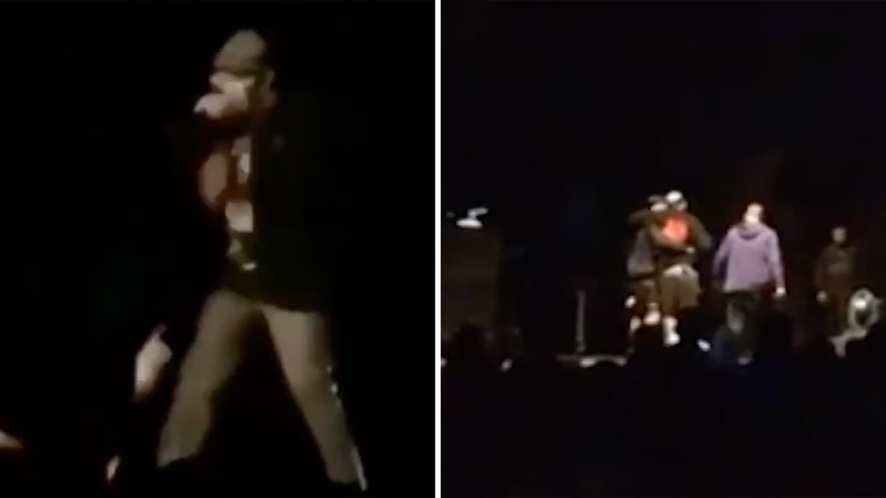 Bad Bunny terminó en una ambulancia tras caer del escenario