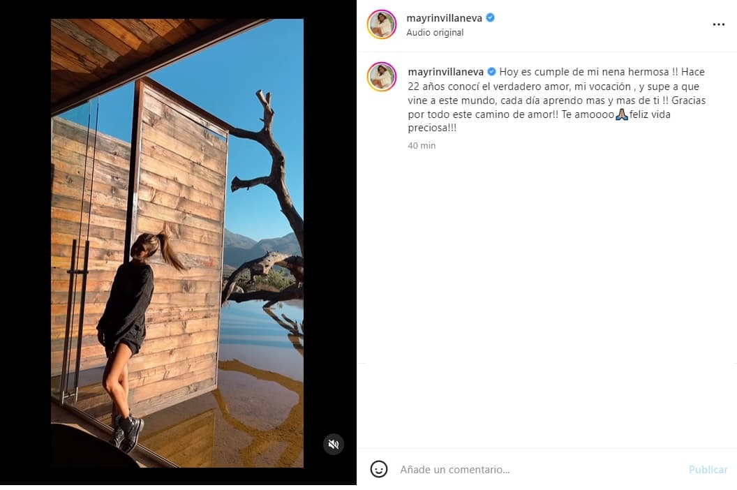 "Hoy es cumple de mi nena hermosa. Hace 22 años conocí el verdadero amor, mi vocación, y supe a qué vine a este mundo, cada día aprendo más y más de ti. Gracias por todo este camino de amor. Te amo. Feliz vida preciosa", escribió Villanueva junto a un video protagonizado por Romina.